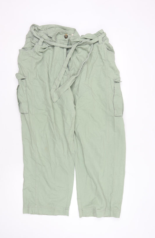 Womens UK Size XL Marks and Spencer Relaxed Fit Casual Green Trousers