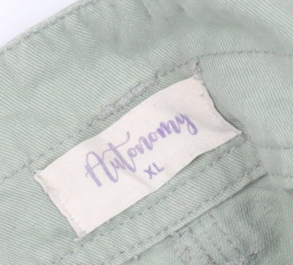 Womens UK Size XL Marks and Spencer Relaxed Fit Casual Green Trousers