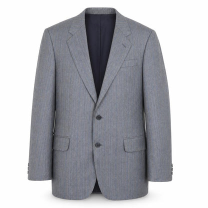 Powell's Grey Men's Blazer, Size 39R, Wool, Two-Button, Stripe