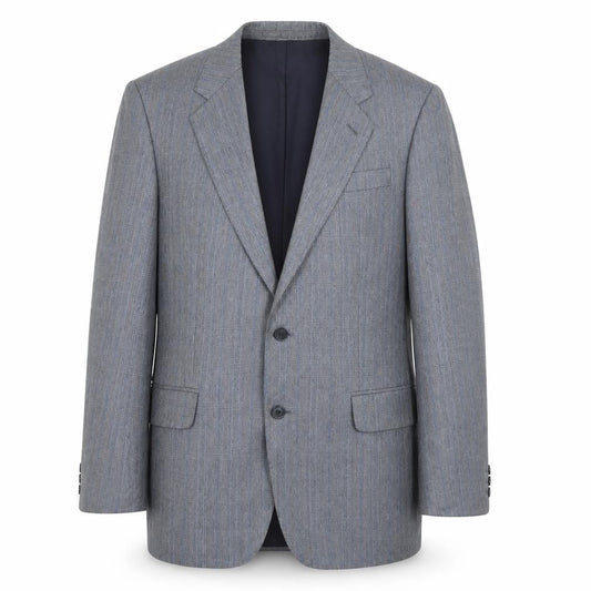 Powell's Grey Men's Blazer, Size 39R, Wool, Two-Button, Stripe