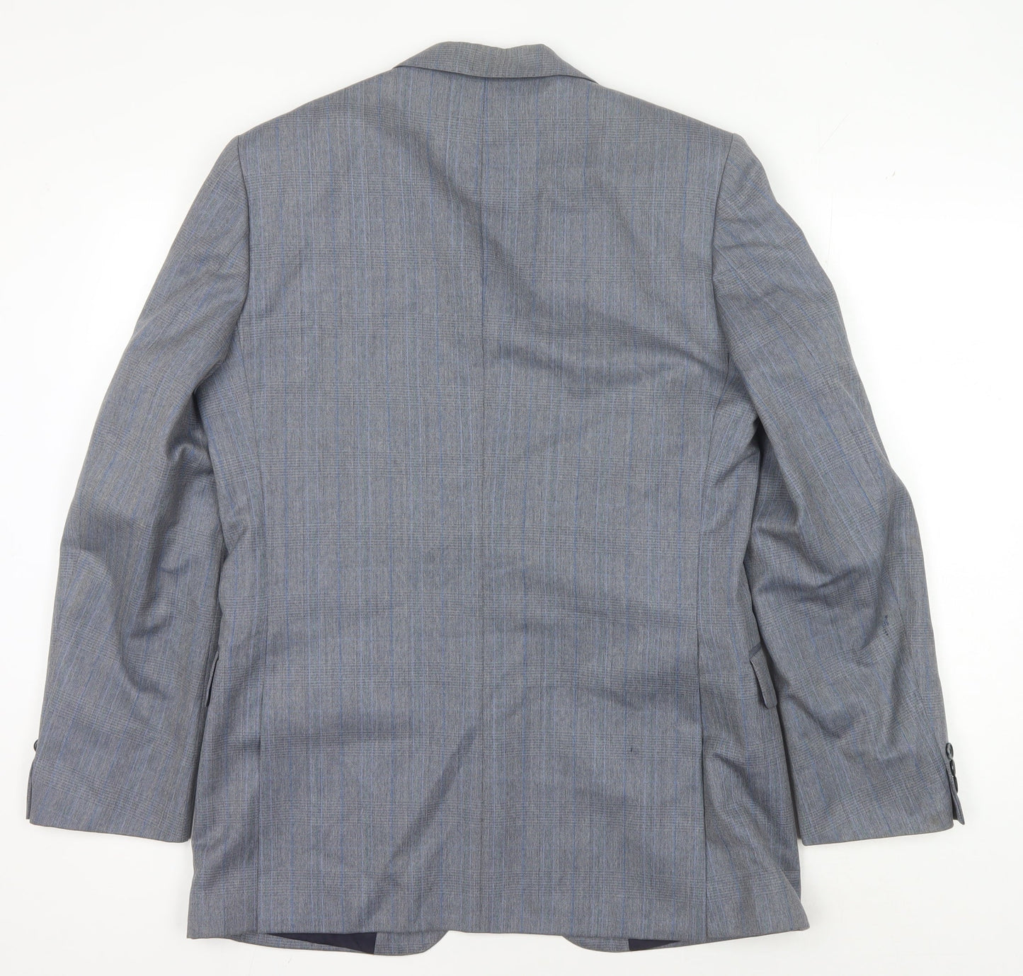 Powell's Grey Men's Blazer, Size 39R, Wool, Two-Button, Stripe