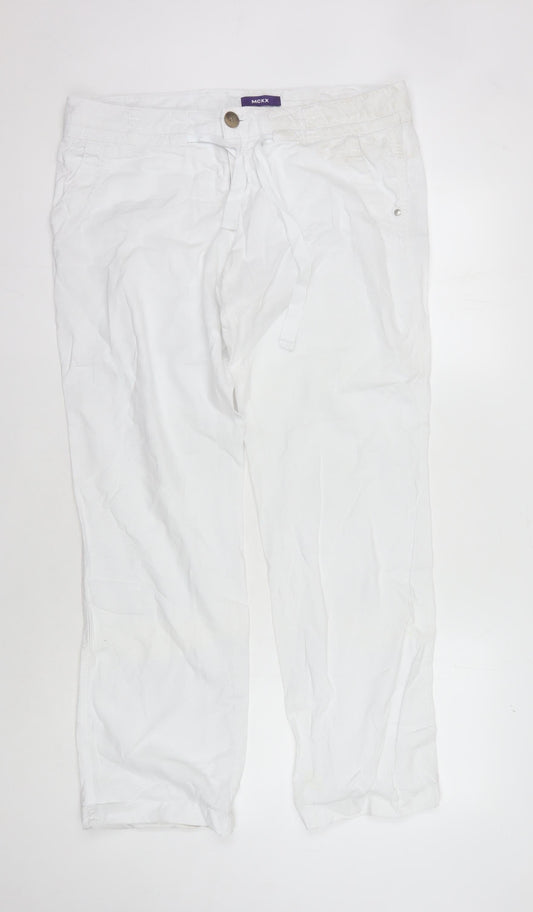 Mexx Women's White Trousers Size 12 Button Closure