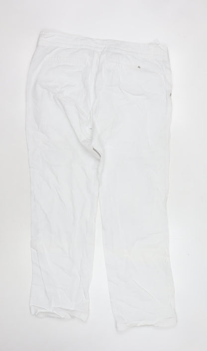 Mexx Women's White Trousers Size 12 Button Closure