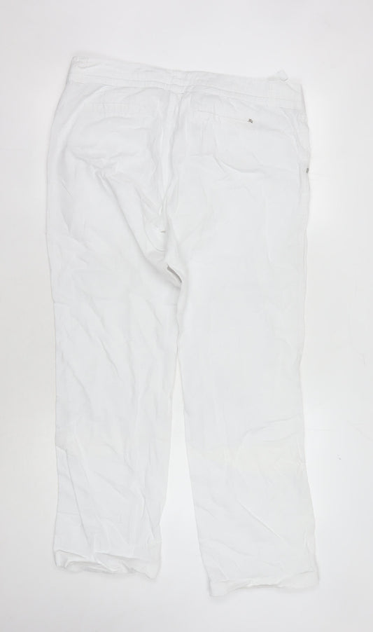 Mexx Women's White Trousers Size 12 Button Closure