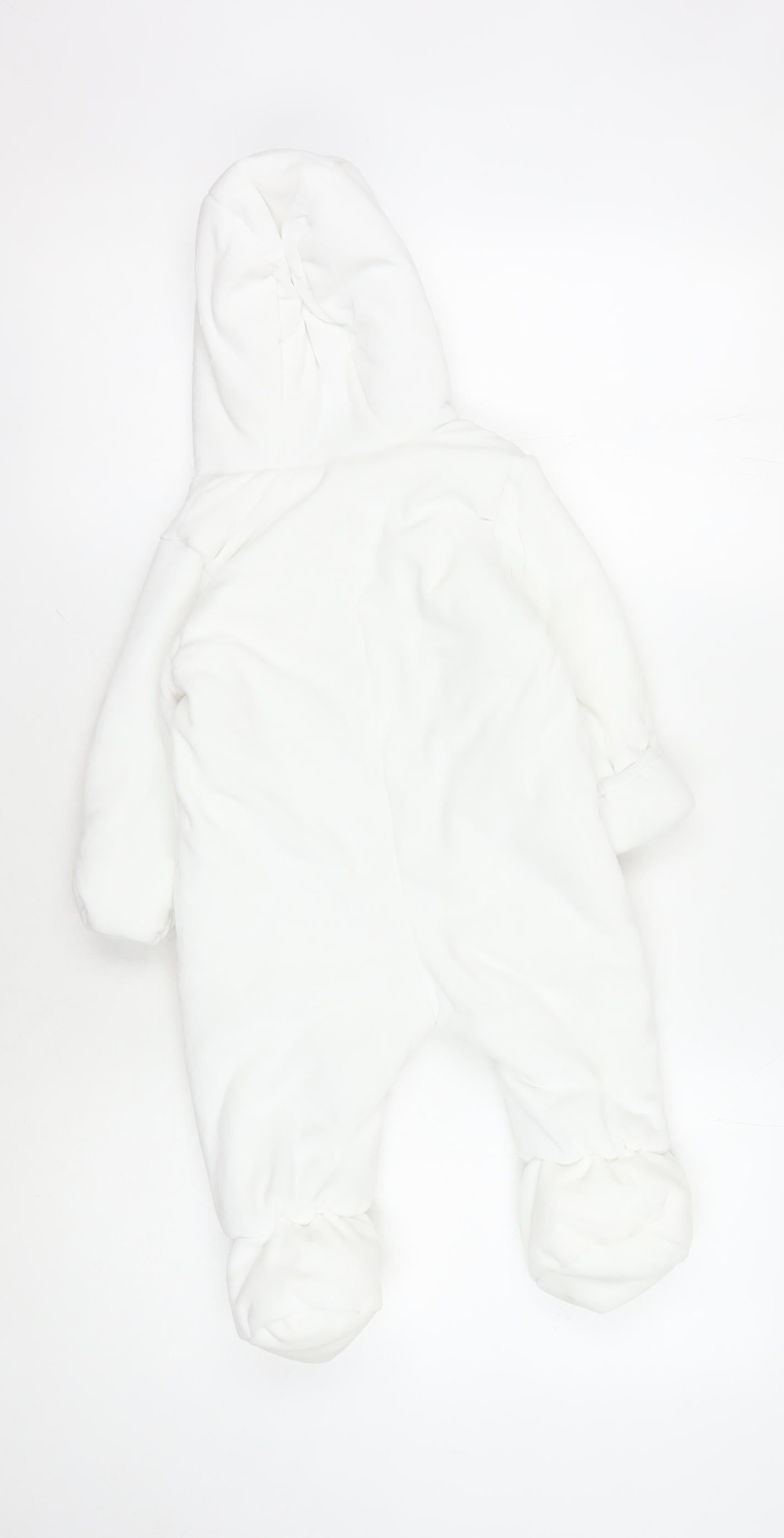 Marks and Spencer White Unisex Babygrow, 9-12 Months, Hooded