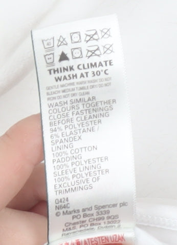 Marks and Spencer White Unisex Babygrow, 9-12 Months, Hooded