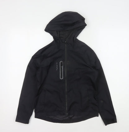 Kipsta Boys' Black Polyester Hooded Jacket, Size 10 Years