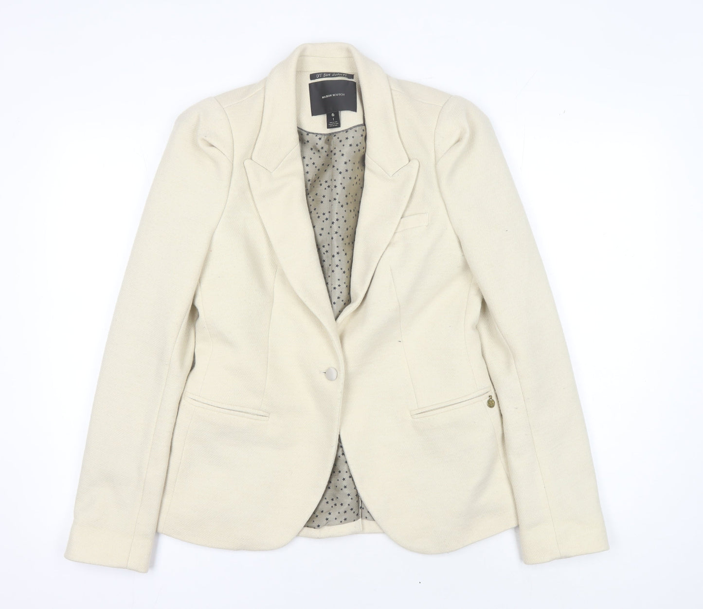Maison Scotch Women’s Beige Blazer, Size 4, Business Wear