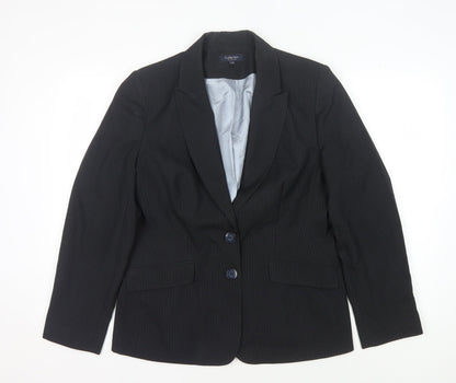 Debenhams Women's Black Pinstripe Blazer Size 14