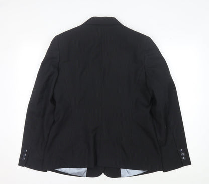 Debenhams Women's Black Pinstripe Blazer Size 14