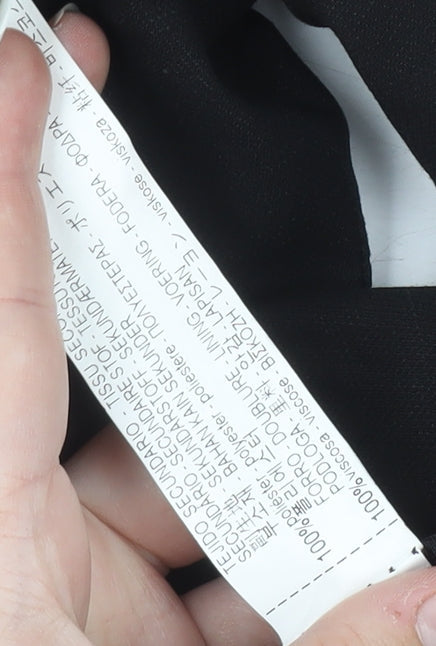 Zara Women Black XS Double-Breasted Blazer