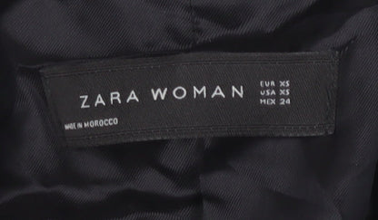Zara Women Black XS Double-Breasted Blazer