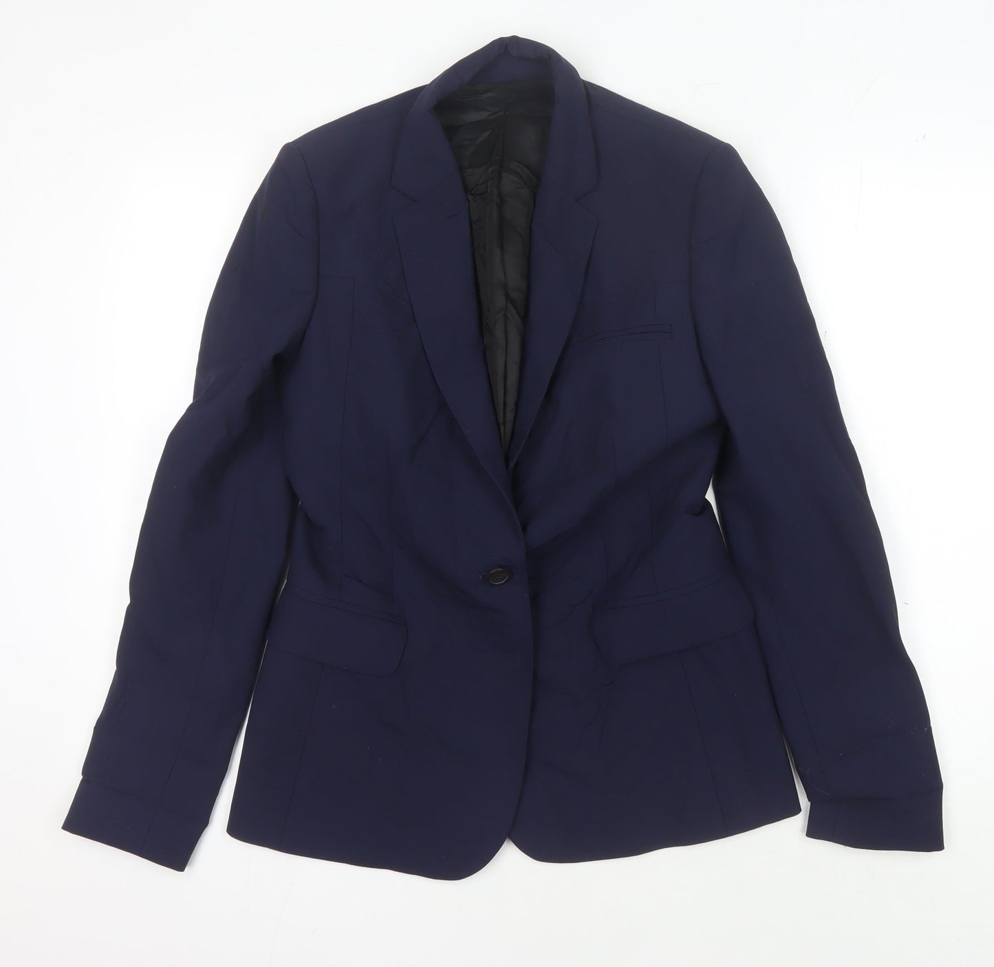 Whistles Women's Blue Wool Blazer Size 10 Classic Fit