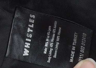 Whistles Women's Blue Wool Blazer Size 10 Classic Fit