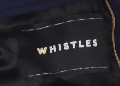 Whistles Women's Blue Wool Blazer Size 10 Classic Fit