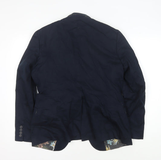 Mens UK Size 40 Ben Sherman Regular Blue Suit Jacket