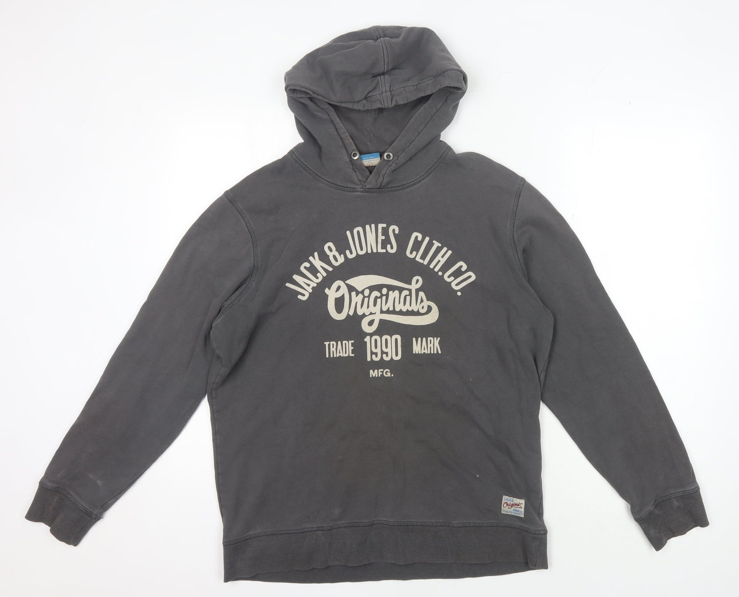 Mens UK Size L JACK & JONES Grey Pullover Hoodie
