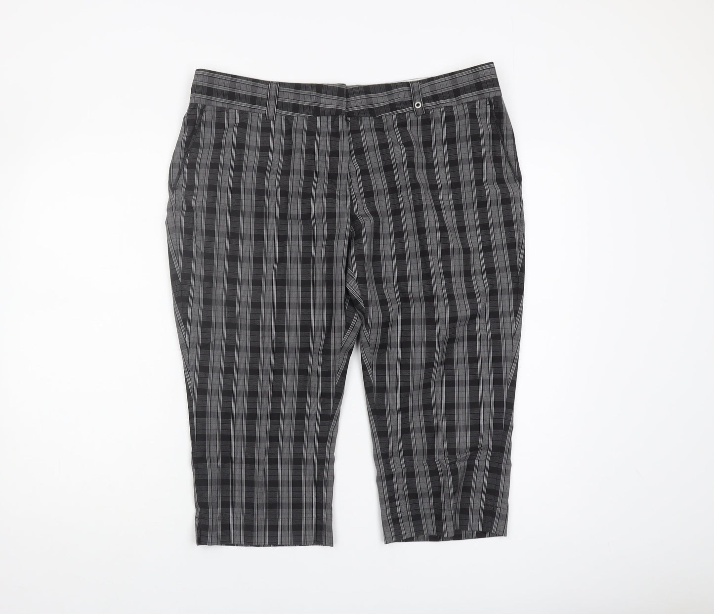 Calvin Klein Women's Black Check Trousers Size 18