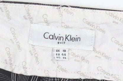 Calvin Klein Women's Black Check Trousers Size 18
