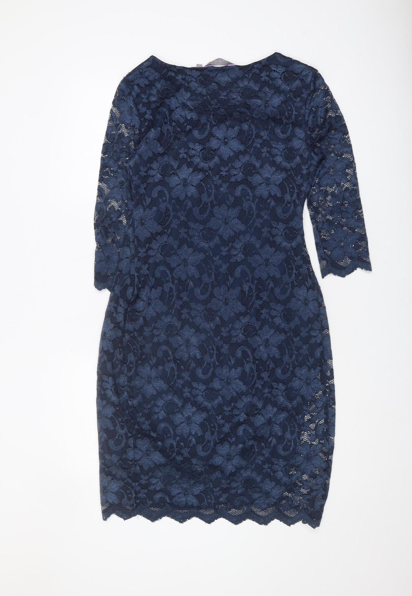 New Look Maternity Scoop Neck Blue Lace Dress Size 12