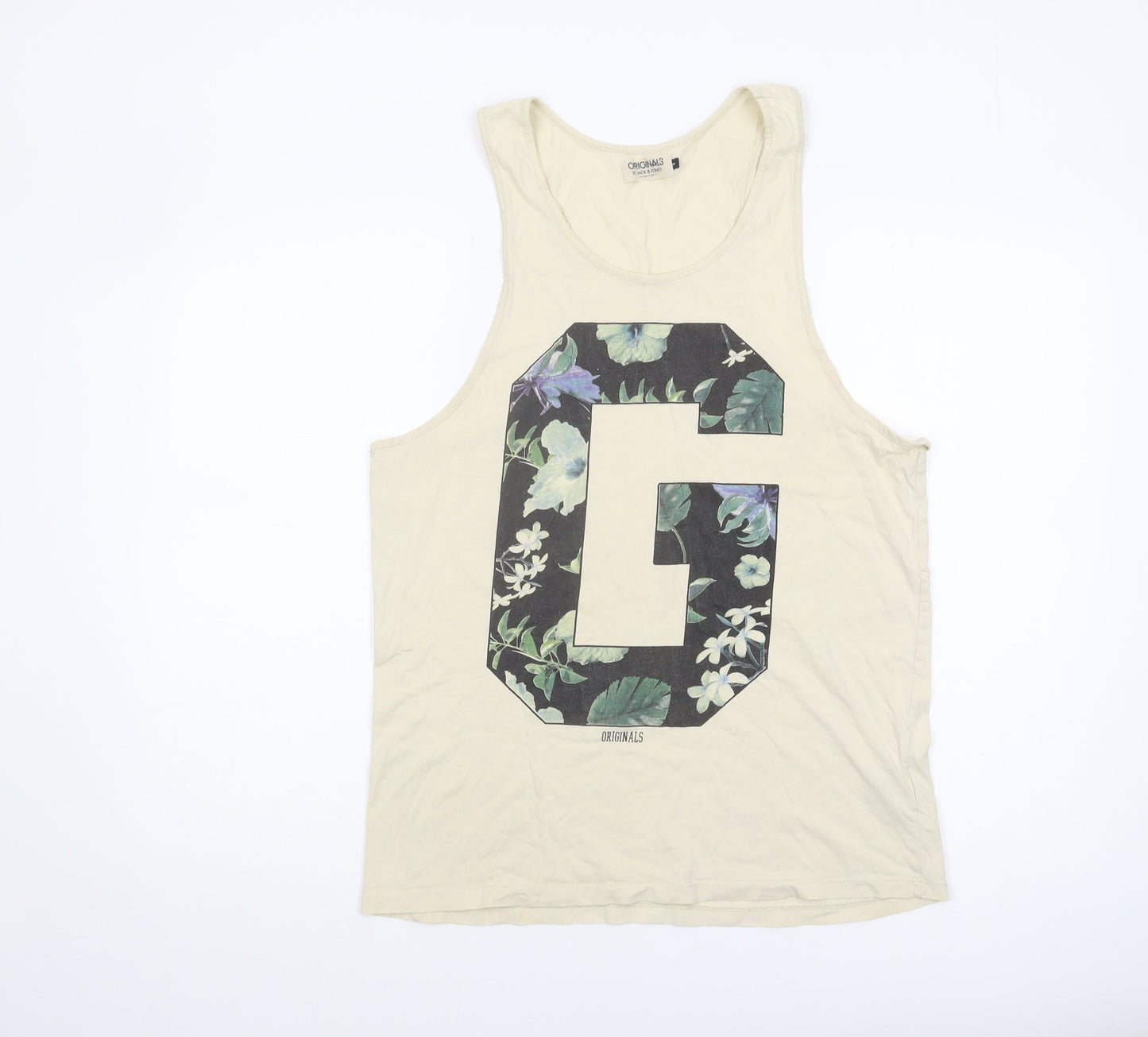 Mens UK Size S JACK & JONES Beige  T-Shirt