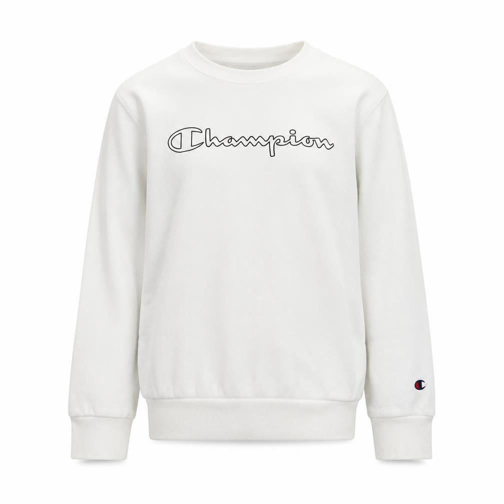Front view of Champion Kids' White Graphic Sweatshirt - 9-10 Years