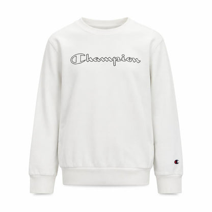 Front view of Champion Kids' White Graphic Sweatshirt - 9-10 Years
