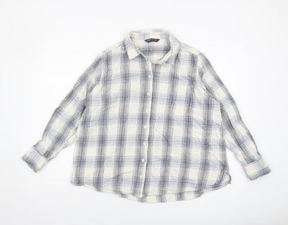 Womens UK Size 14 Marks and Spencer Blue Basic Button-Up