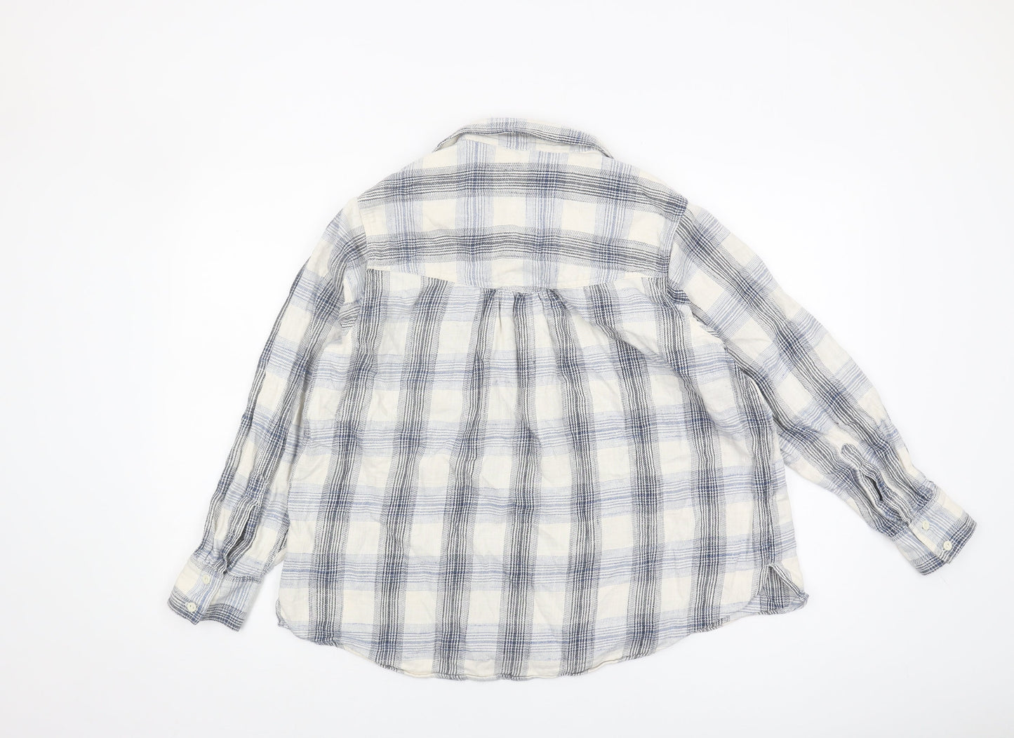 Womens UK Size 14 Marks and Spencer Blue Basic Button-Up