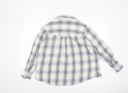 Womens UK Size 14 Marks and Spencer Blue Basic Button-Up