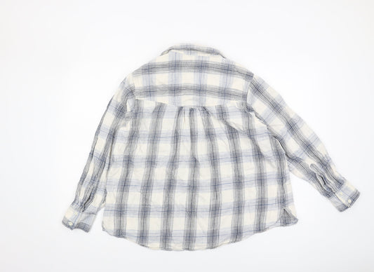 Womens UK Size 14 Marks and Spencer Blue Basic Button-Up