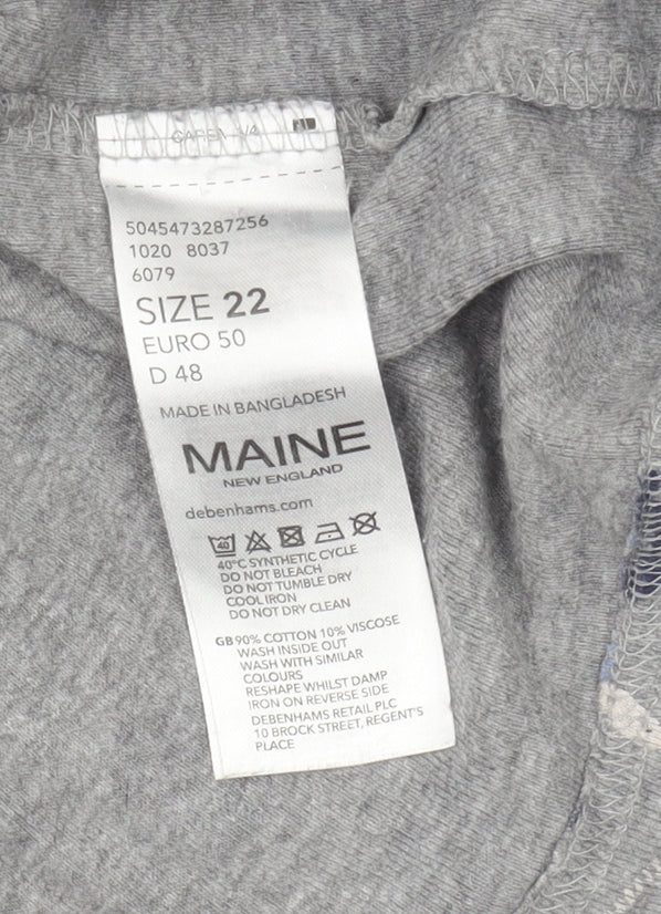Womens UK Size 22 Maine New England Grey  Blouse
