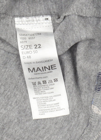 Womens UK Size 22 Maine New England Grey  Blouse