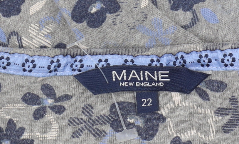 Womens UK Size 22 Maine New England Grey  Blouse