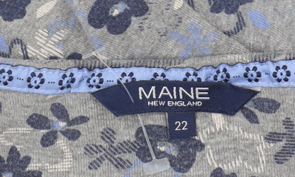 Womens UK Size 22 Maine New England Grey  Blouse