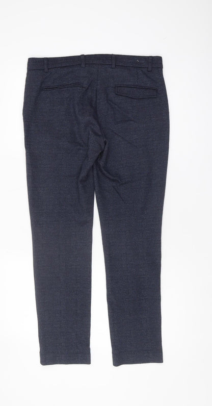 River Island Men's Blue Check Trousers, Size 30