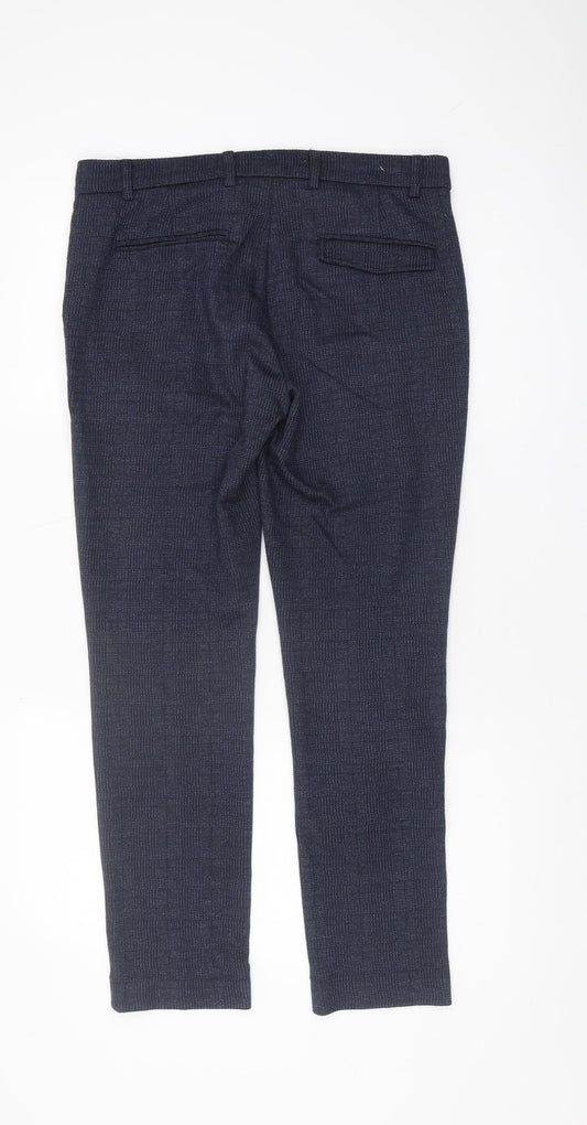 River Island Men's Blue Check Trousers, Size 30