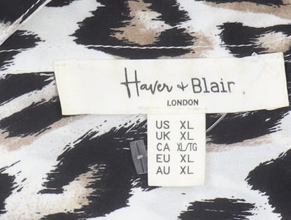 Haver & Blair Women's XL Leopard Print Button-Up Shirt