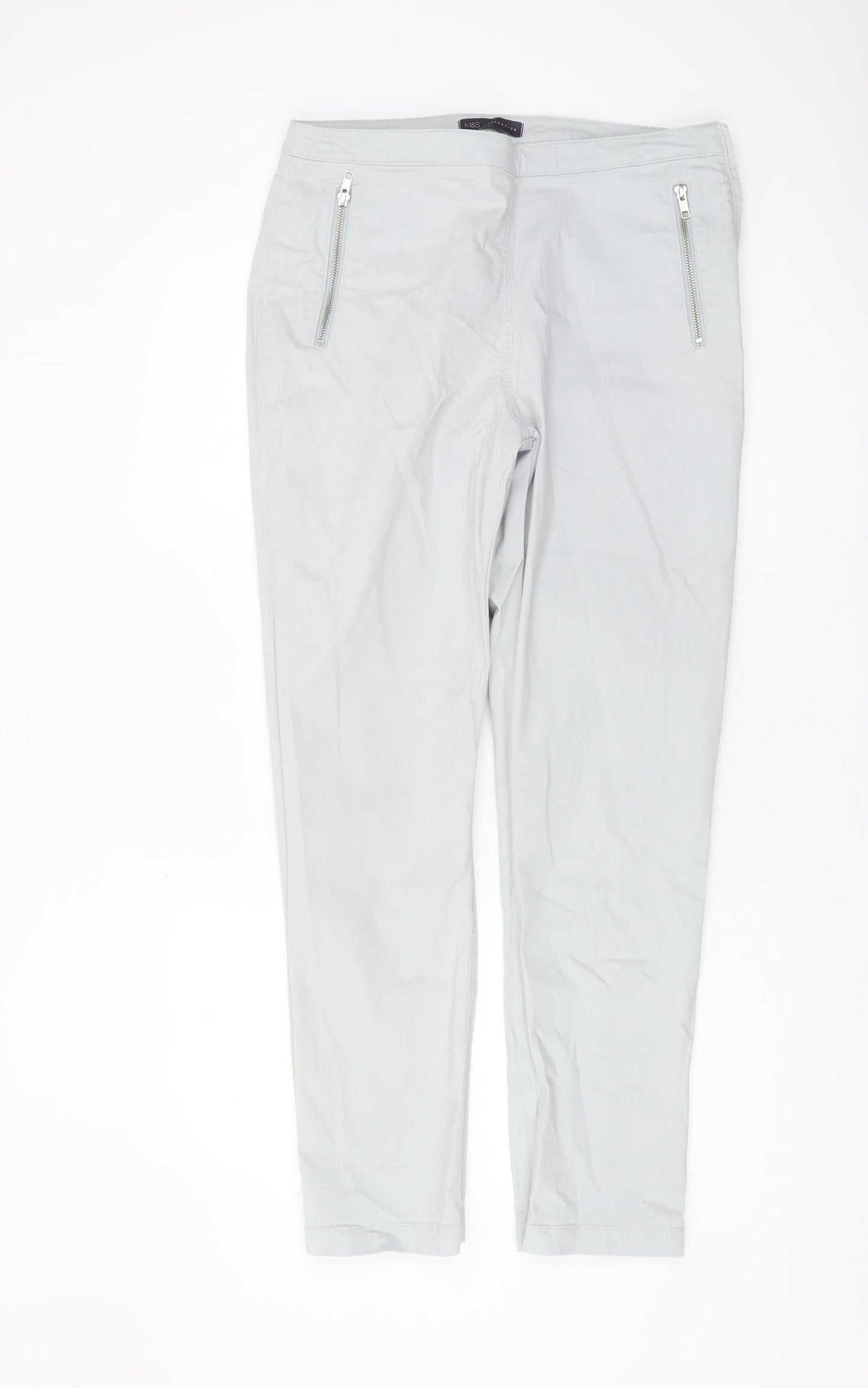 Womens UK Size 12 Marks and Spencer Regular Fit  Grey Trousers