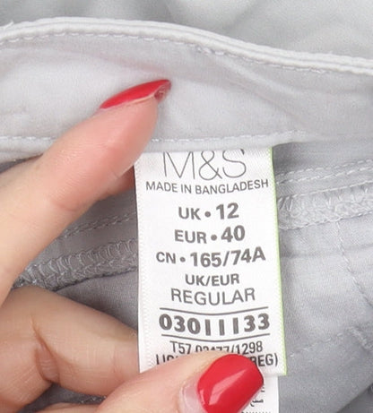 Womens UK Size 12 Marks and Spencer Regular Fit  Grey Trousers
