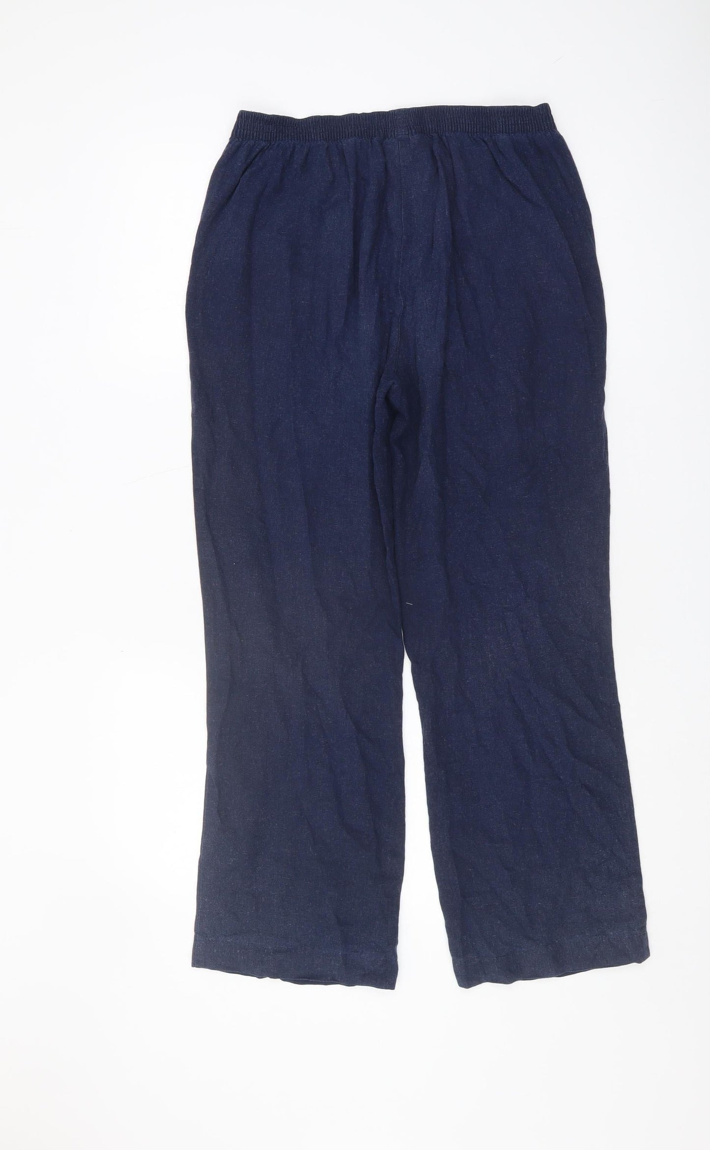 Womens UK Size 12 Isle Regular Fit Casual Blue Trousers