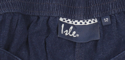 Womens UK Size 12 Isle Regular Fit Casual Blue Trousers