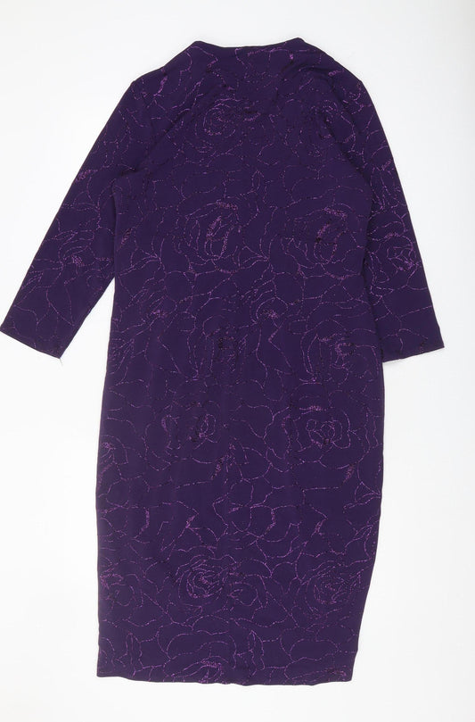 Roman Women’s Purple Bodycon Dress Size 16