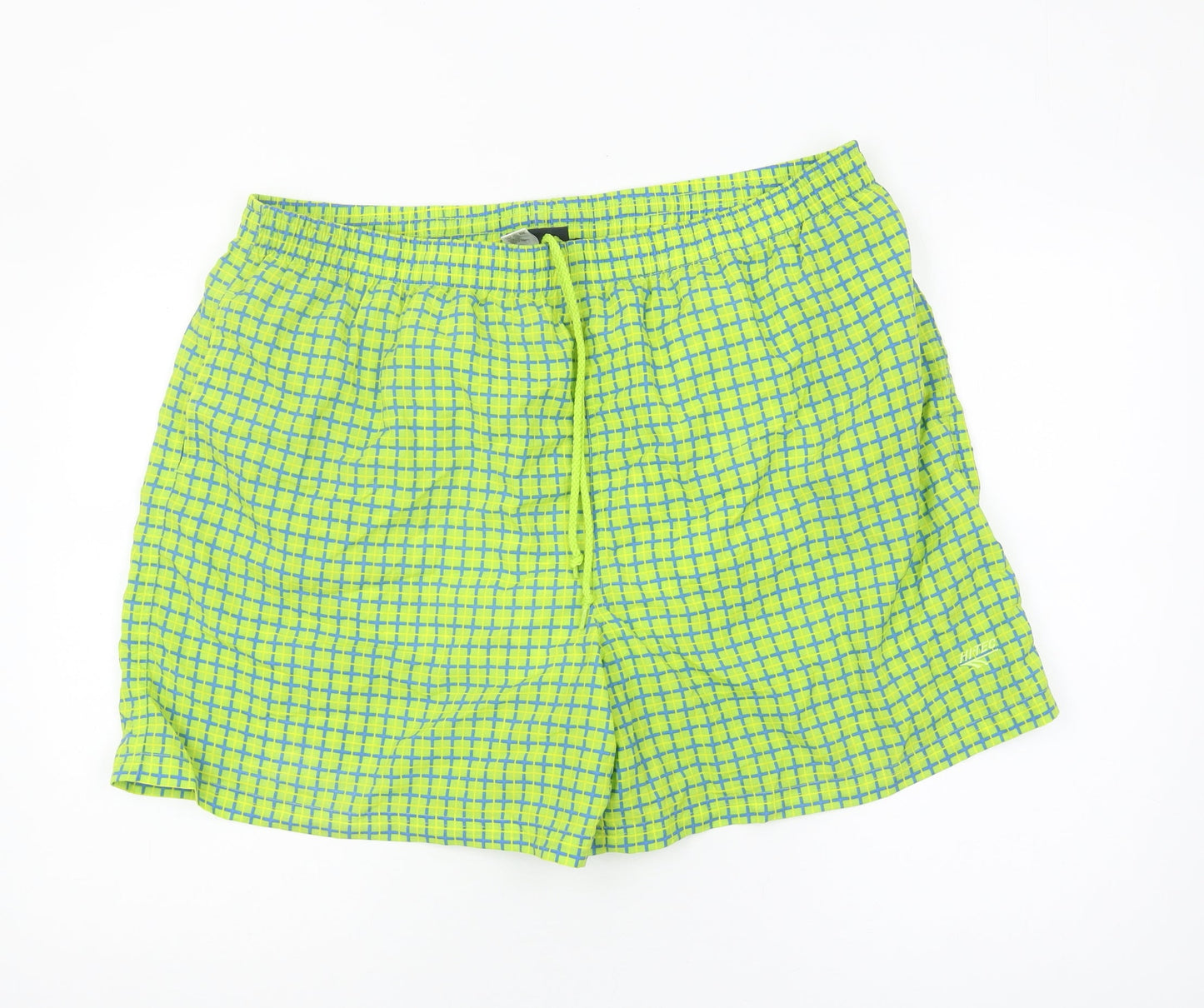 Hi-Tec Men's Green Check Swim Shorts XL Quick Dry
