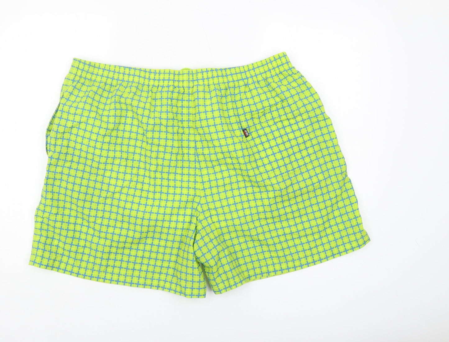 Hi-Tec Men's Green Check Swim Shorts XL Quick Dry
