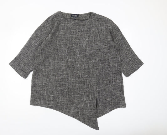Womens UK Size 14 Saloos Grey Tunic Blouse