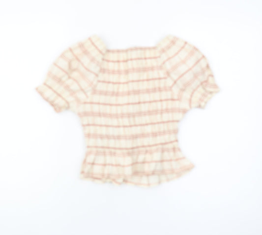 Bershka Women's Checked Cropped Blouse XS