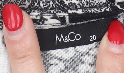 Womens UK Size 20 M&Co Black  T-Shirt