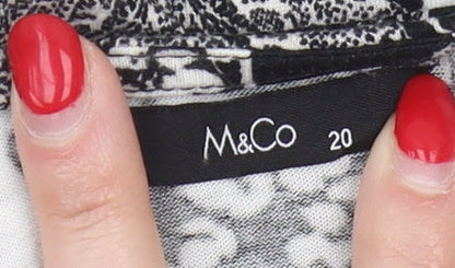 Womens UK Size 20 M&Co Black  T-Shirt