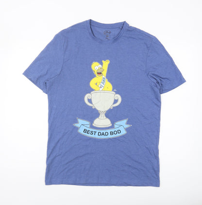 Mens UK Size M The Simpsons Blue  T-Shirt